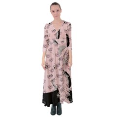 Wide Eyed Girl Pink Button Up Maxi Dress by snowwhitegirl