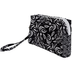 Fabric Pattern Flower Wristlet Pouch Bag (small)