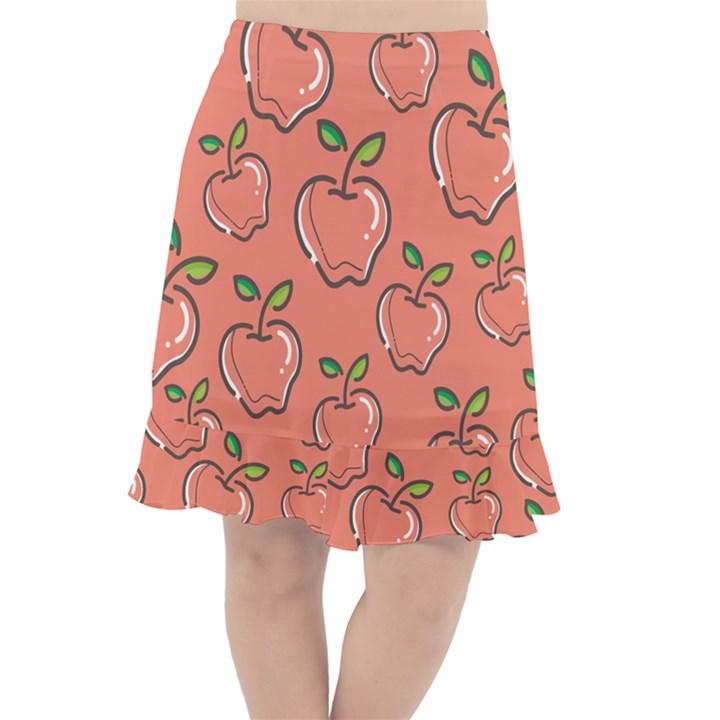 Fruit Apple Fishtail Chiffon Skirt