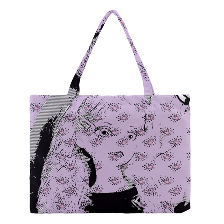 Wide Eyed Girl Lilac Medium Tote Bag