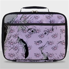 Wide Eyed Girl Lilac Full Print Lunch Bag by snowwhitegirl