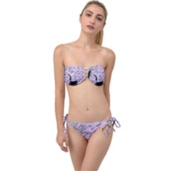 Wide Eyed Girl Lilac Twist Bandeau Bikini Set by snowwhitegirl