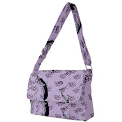 Wide Eyed Girl Lilac Full Print Messenger Bag by snowwhitegirl