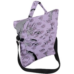 Wide Eyed Girl Lilac Fold Over Handle Tote Bag by snowwhitegirl