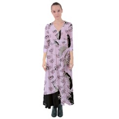 Wide Eyed Girl Lilac Button Up Maxi Dress