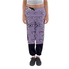 Wide Eyed Girl Grey Lilac Women s Jogger Sweatpants by snowwhitegirl