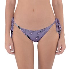 Wide Eyed Girl Grey Lilac Reversible Bikini Bottom by snowwhitegirl