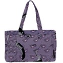 Wide Eyed Girl Grey Lilac Canvas Work Bag View1