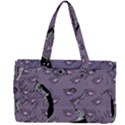 Wide Eyed Girl Grey Lilac Canvas Work Bag View2