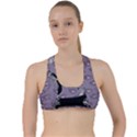 Wide Eyed Girl Grey Lilac Criss Cross Racerback Sports Bra View1