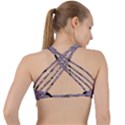 Wide Eyed Girl Grey Lilac Criss Cross Racerback Sports Bra View2