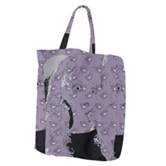 Wide Eyed Girl Grey Lilac Giant Grocery Tote by snowwhitegirl