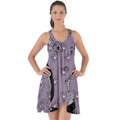 Wide Eyed Girl Grey Lilac Show Some Back Chiffon Dress by snowwhitegirl