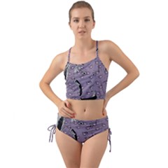 Wide Eyed Girl Grey Lilac Mini Tank Bikini Set by snowwhitegirl