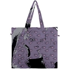 Wide Eyed Girl Grey Lilac Canvas Travel Bag by snowwhitegirl