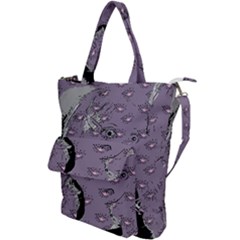 Wide Eyed Girl Grey Lilac Shoulder Tote Bag by snowwhitegirl