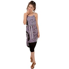 Wide Eyed Girl Grey Lilac Waist Tie Cover Up Chiffon Dress