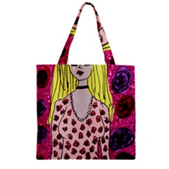 Nineties Girl Glitter Zipper Grocery Tote Bag by snowwhitegirl