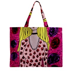 Nineties Girl Glitter Zipper Mini Tote Bag by snowwhitegirl