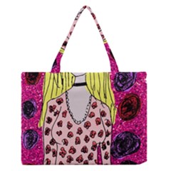 Nineties Girl Glitter Zipper Medium Tote Bag by snowwhitegirl