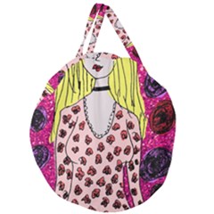 Nineties Girl Glitter Giant Round Zipper Tote by snowwhitegirl