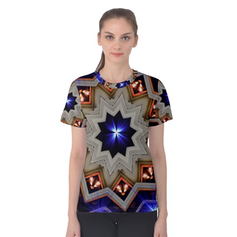 Background Mandala Star Women s Cotton Tee by Mariart