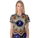 Background Mandala Star V-Neck Sport Mesh Tee View1