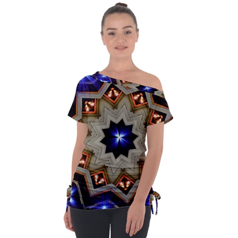 Background Mandala Star Tie-up Tee by Mariart