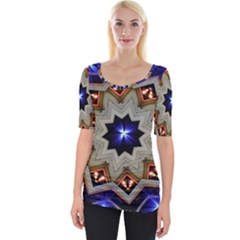 Background Mandala Star Wide Neckline Tee