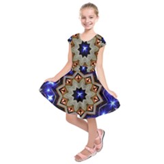 Background Mandala Star Kids  Short Sleeve Dress by Mariart