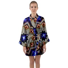 Background Mandala Star Long Sleeve Satin Kimono