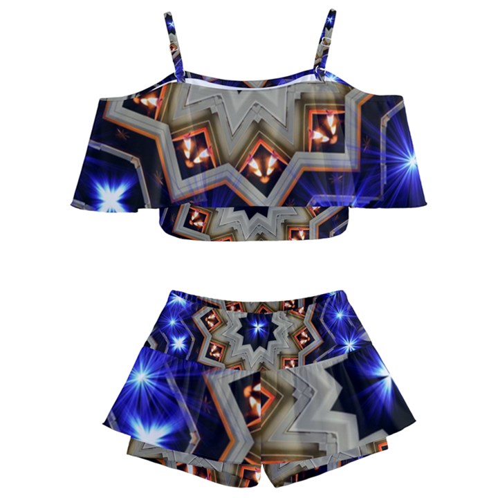 Background Mandala Star Kids  Off Shoulder Skirt Bikini