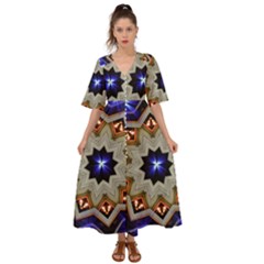 Background Mandala Star Kimono Sleeve Boho Dress by Mariart