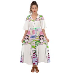 Nurse Kimono Sleeve Boho Dress