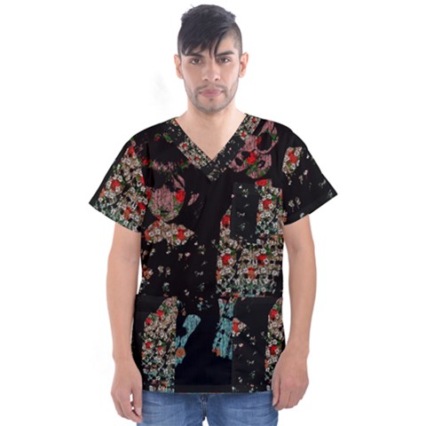 Coffee Anyone Men s V-neck Scrub Top by snowwhitegirl