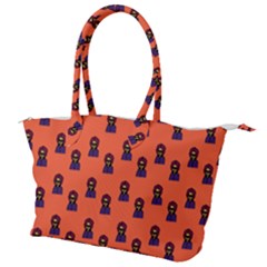 Nerdy 60s  Girl Pattern Orange Canvas Shoulder Bag by snowwhitegirl