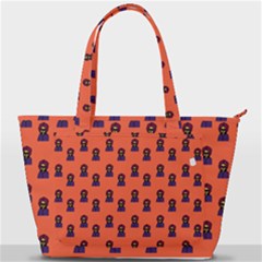 Nerdy 60s  Girl Pattern Orange Back Pocket Shoulder Bag 