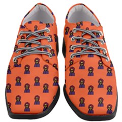 Nerdy 60s  Girl Pattern Orange Women Heeled Oxford Shoes by snowwhitegirl