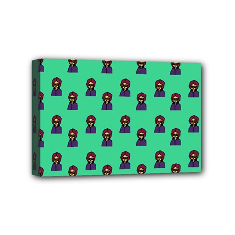 Nerdy 60s  Girl Pattern Seafoam Green Mini Canvas 6  X 4  (stretched) by snowwhitegirl