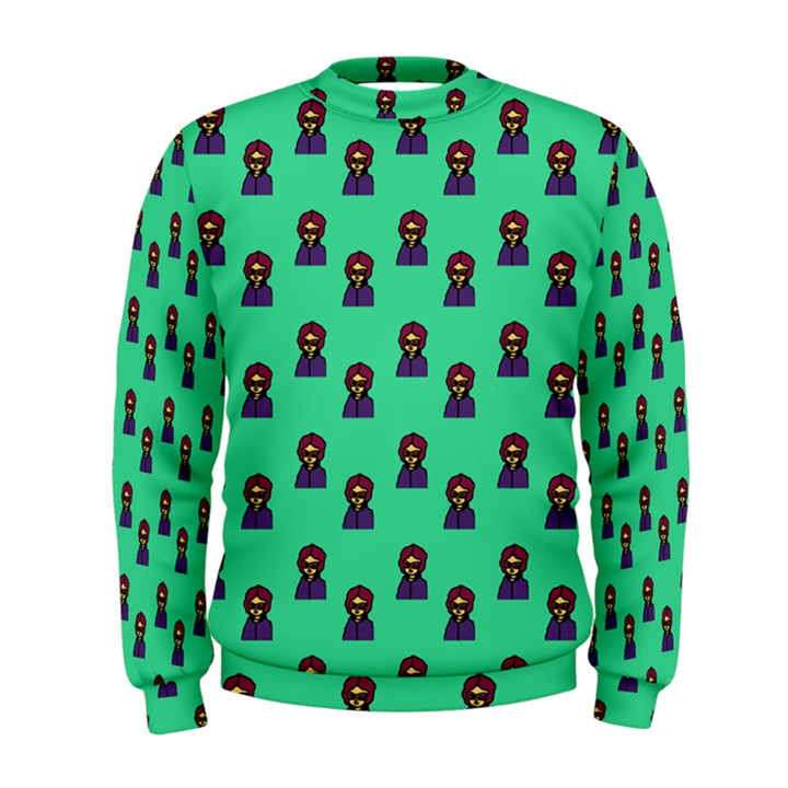 Nerdy 60s  Girl Pattern Seafoam Green Men s Sweatshirt