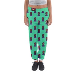 Nerdy 60s  Girl Pattern Seafoam Green Women s Jogger Sweatpants by snowwhitegirl