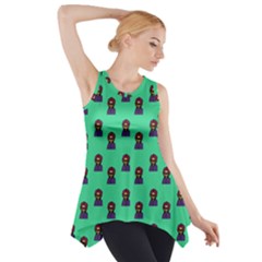 Nerdy 60s  Girl Pattern Seafoam Green Side Drop Tank Tunic by snowwhitegirl