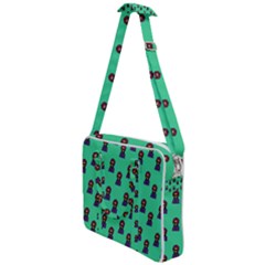 Nerdy 60s  Girl Pattern Seafoam Green Cross Body Office Bag by snowwhitegirl