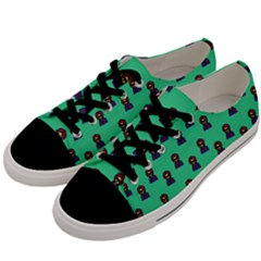 Nerdy 60s  Girl Pattern Seafoam Green Men s Low Top Canvas Sneakers by snowwhitegirl