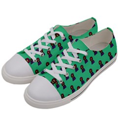 Nerdy 60s  Girl Pattern Seafoam Green Women s Low Top Canvas Sneakers by snowwhitegirl