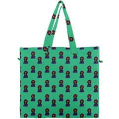 Nerdy 60s  Girl Pattern Seafoam Green Canvas Travel Bag by snowwhitegirl