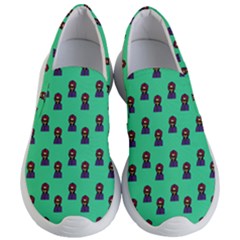 Nerdy 60s  Girl Pattern Seafoam Green Women s Lightweight Slip Ons by snowwhitegirl