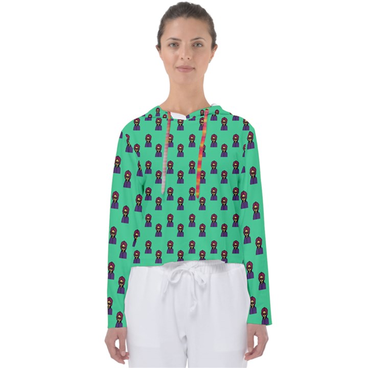 Nerdy 60s  Girl Pattern Seafoam Green Women s Slouchy Sweat