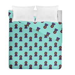 Nerdy 60s  Girl Pattern Aqua Duvet Cover Double Side (full/ Double Size) by snowwhitegirl