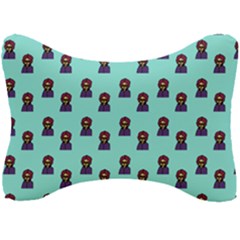 Nerdy 60s  Girl Pattern Aqua Seat Head Rest Cushion by snowwhitegirl